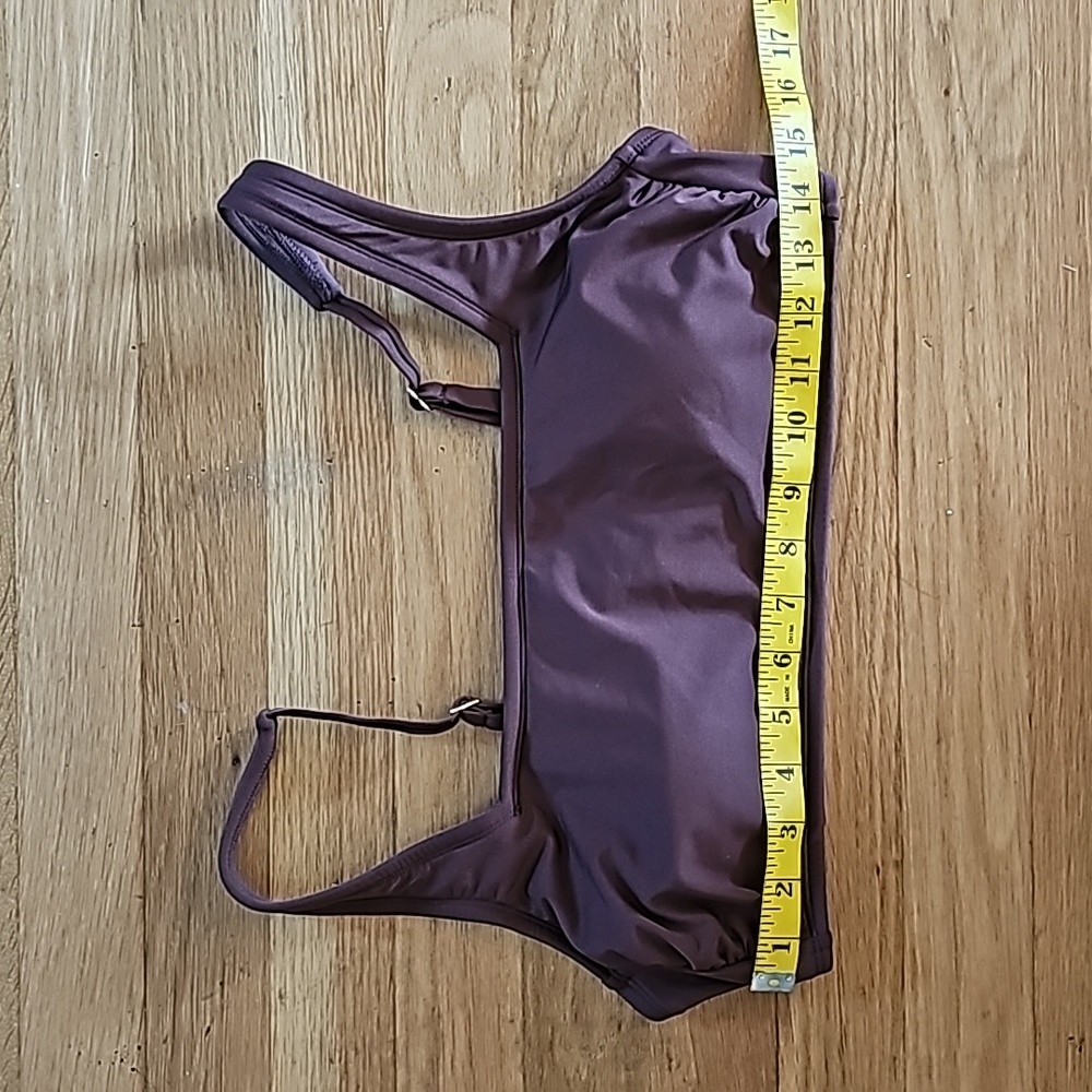 Kona Sol Square Neck Brown Bikini Swim Top Women's Size Large - Picture 6 of 11